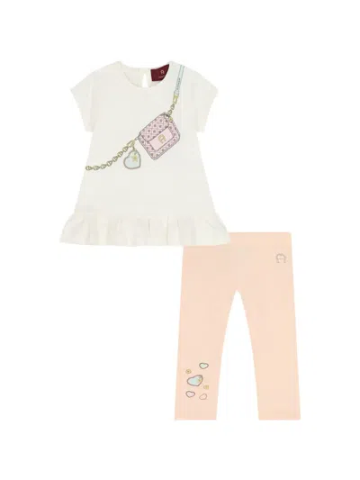 Aigner Kids' Heart-print Trousers Set In Multi
