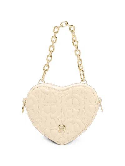 Aigner Heart Quilted Mini Bag In Neutral