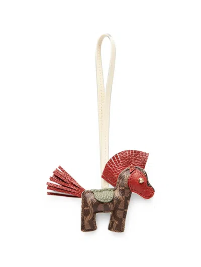 Aigner Horse-shape Fringe-detail Keyring In Brown