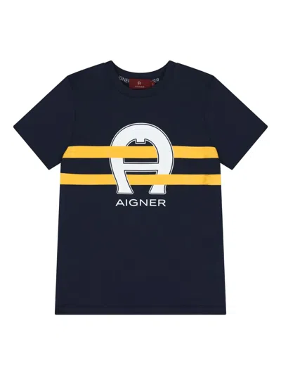 Aigner Kids' Horseshoe-logo T-shirt In Multi