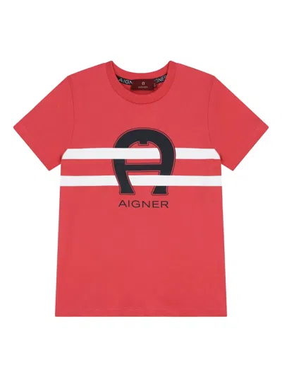 Aigner Kids' Horseshoe-logo T-shirt In Pink