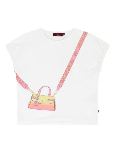 Aigner Kids' Illustration-print Short-sleeve T-shirt In White