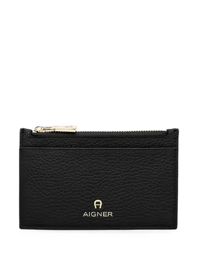 Aigner Ivy Leather Cardholder In Black