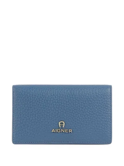 Aigner Ivy Pebbled Wallet In Blau