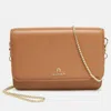 AIGNER LEATHER CHAIN FLAP BAG