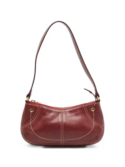 Pre-owned Aigner Leather Shoulder Bag In Red