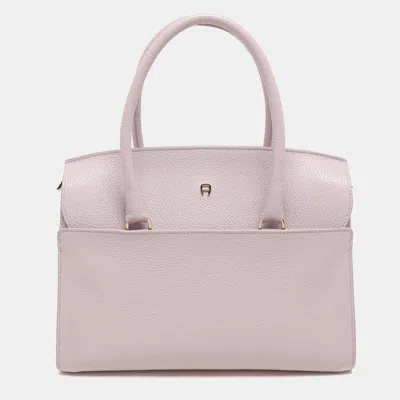 Pre-owned Aigner Light Pink Leather Satchel