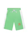 Aigner Logo-appliqué Cotton Track Shorts In Green