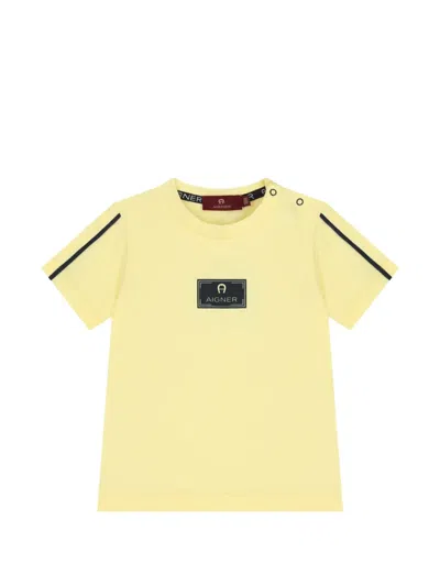 Aigner Babies' Logo-chest T-shirt In Yellow