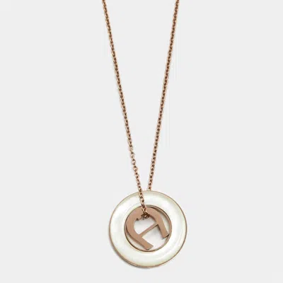 Aigner Logo Composite Rose Gold Tone Necklace