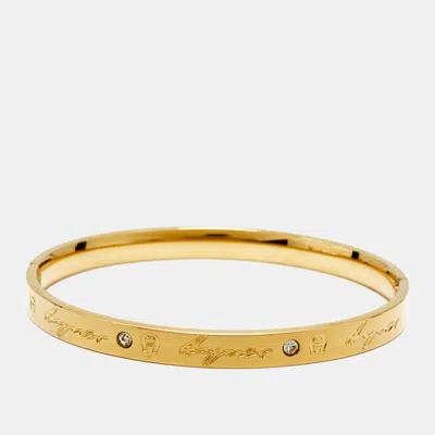 Aigner Logo Crystals Gold Tone Bracelet In White