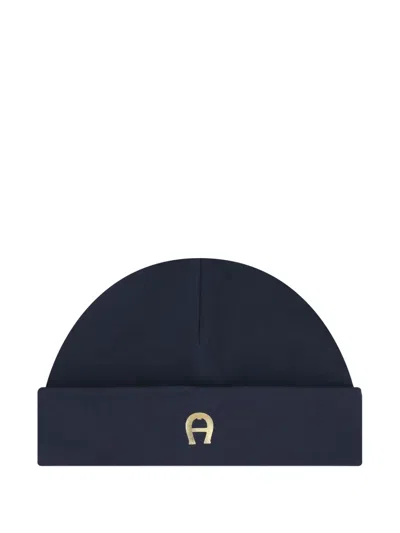 Aigner Babies' Logo-detail Beanie Hat In Blue