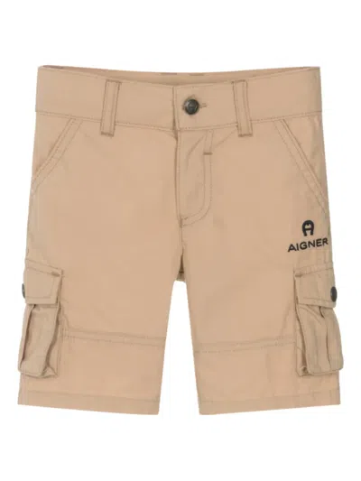 Aigner Babies' Logo-detail Cargo Shorts In Neutral