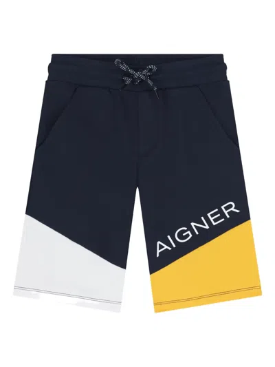 Aigner Kids' Logo-detail Shorts In Black