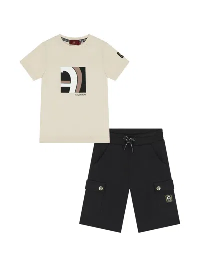 Aigner Kids' Logo-detail Shorts (set Of Two) In Multi