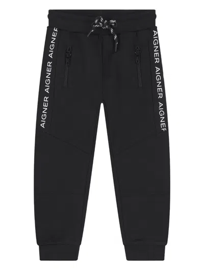 Aigner Babies' Logo-detail Tracksuit Bottoms In Black