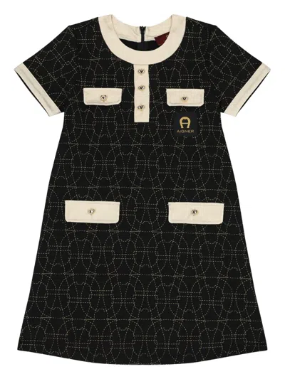 Aigner Kids' Logo Dress In Black
