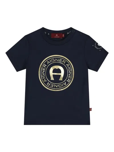 Aigner Babies' Logo-embellished T-shirt In Black