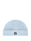 Aigner Logo-embroidered Beanie In Blue