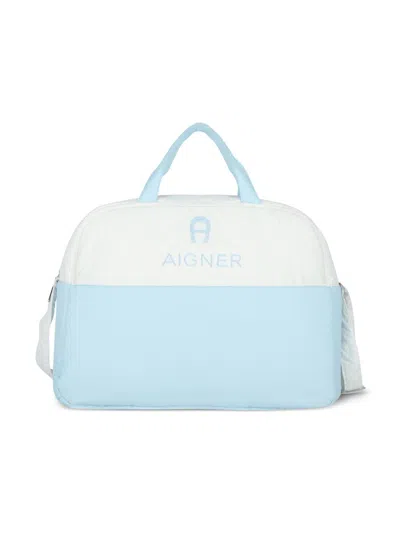 Aigner Logo-embroidered Changing Bag In Blue