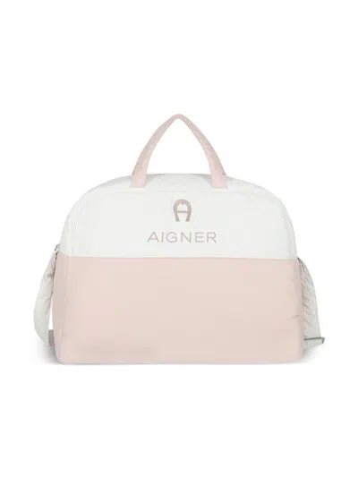 Aigner Logo-embroidered Changing Bag In Pink