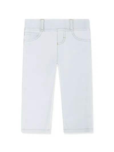 Aigner Babies' Logo-embroidered Cotton Trousers In Blue