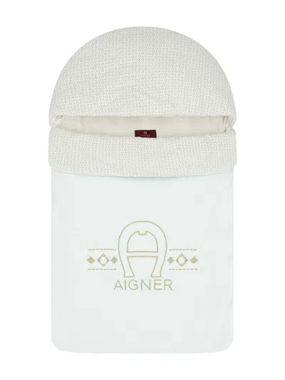 Aigner Logo-embroidered Nest In Blue