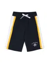 Aigner Logo-embroidered Striped Track Shorts In Blue