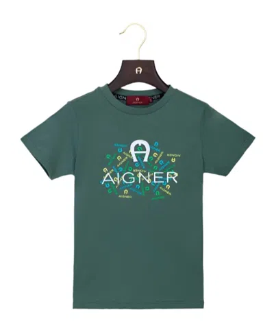 Aigner Logo-embroidered T-shirt In Green