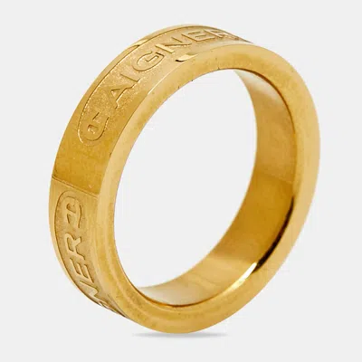 Aigner Logo Gold Tone Ring
