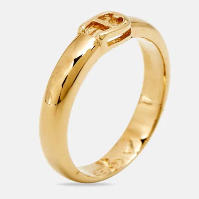 Aigner Logo Gold Tone Ring