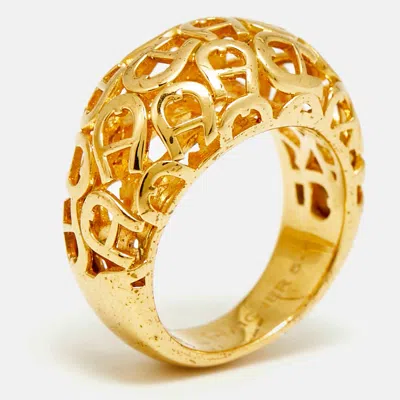 Aigner Logo Gold Tone Ring