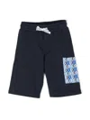 Aigner Logo-patch Drawstring Shorts In Blue