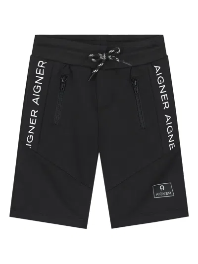 Aigner Babies' Logo-patch Panelled Shorts In Black