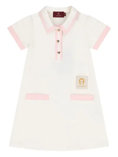 Aigner Babies' Logo-patch Polo Dress In White