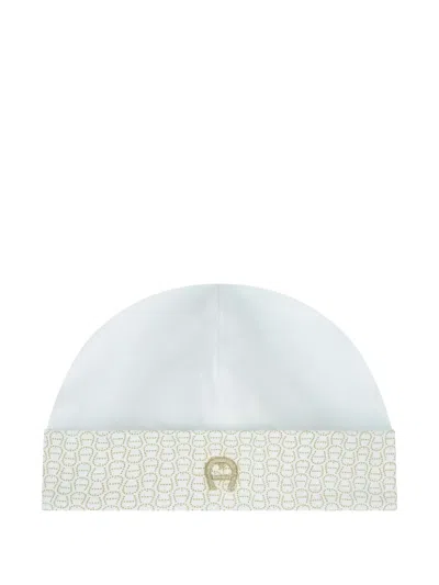 Aigner Babies' Logo-pattern Beanie In Blue
