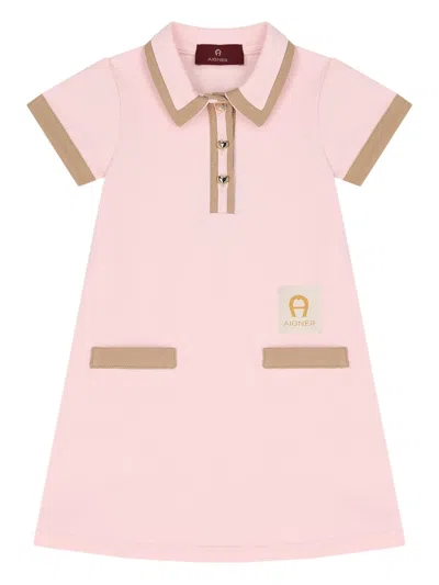 Aigner Babies' Logo Polo Dress In Pink