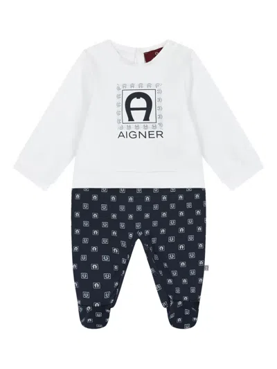 Aigner Logo-print Babygrow In White
