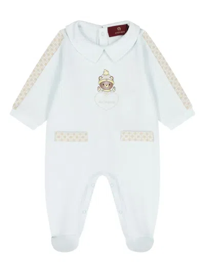 Aigner Logo-print Babygrow In Blue