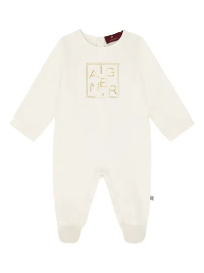 Aigner Logo-print Babygrow In White