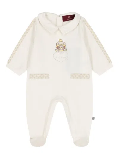 Aigner Logo-print Babygrow In White