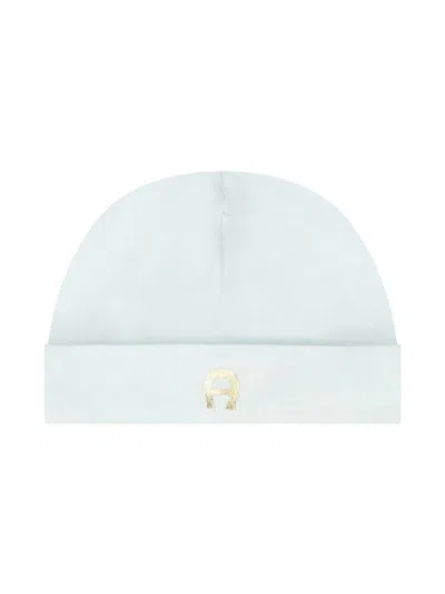 Aigner Babies' Logo-print Beanie In Blue
