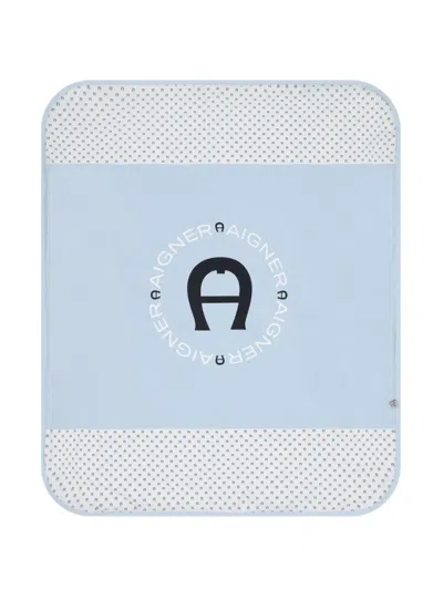 Aigner Logo-print Blanket In Blue