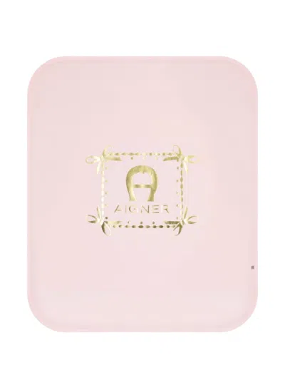 Aigner Logo-print Blanket In Pink