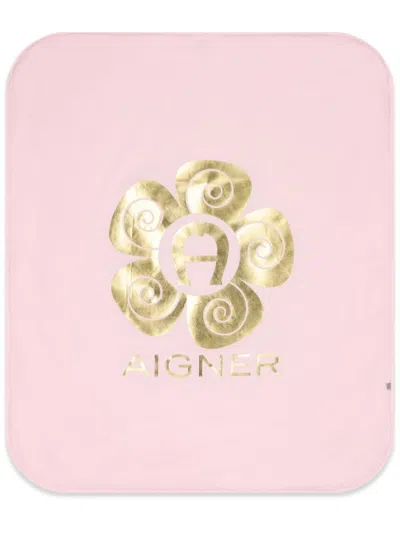 Aigner Logo-print Blanket In Pink