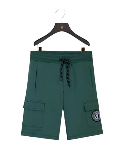 Aigner Logo-print Cargo Shorts In Blue