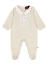 Aigner Logo-print Collared Babygrow In Neutral