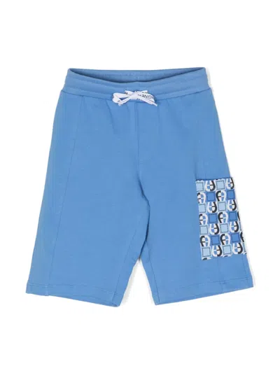 Aigner Kids' Logo-print Cotton Shorts In Blue