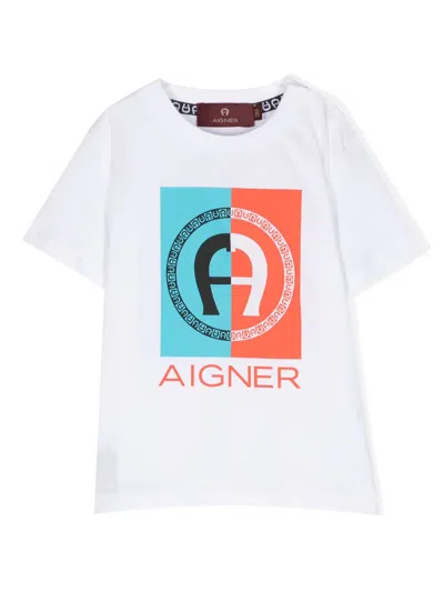 Aigner Babies' Logo-print Cotton T-shirt In White