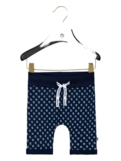 Aigner Babies' Logo-print Cotton Trousers In Blue